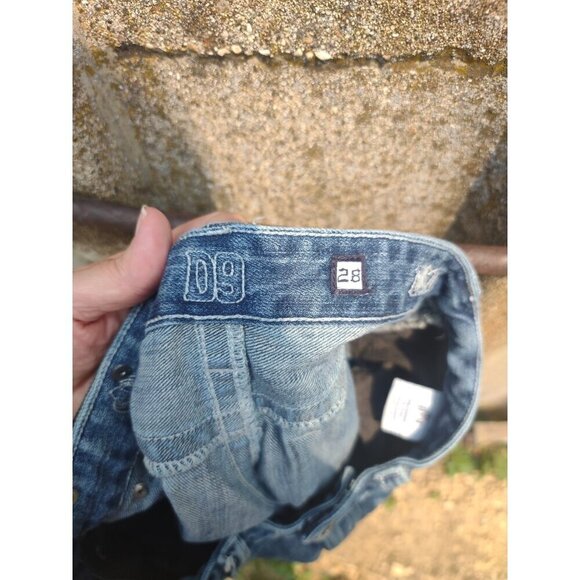 D9 Cuffed Rhinestone Denim blue jean shorts Size 28 - Picture 7 of 7